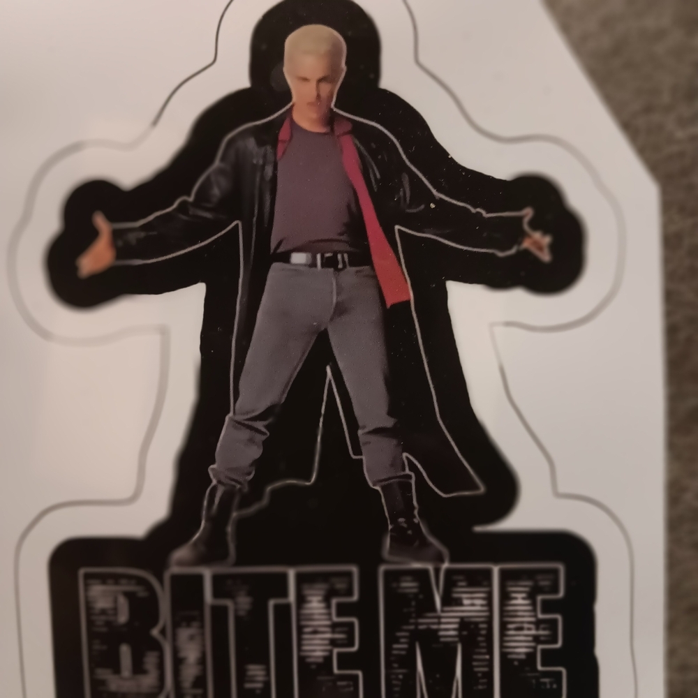 Buffy - Bite Me Sticker with Spike  Design
